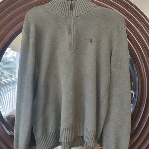 Ralph Lauren Polo Olive Green Zip-Up Sweater